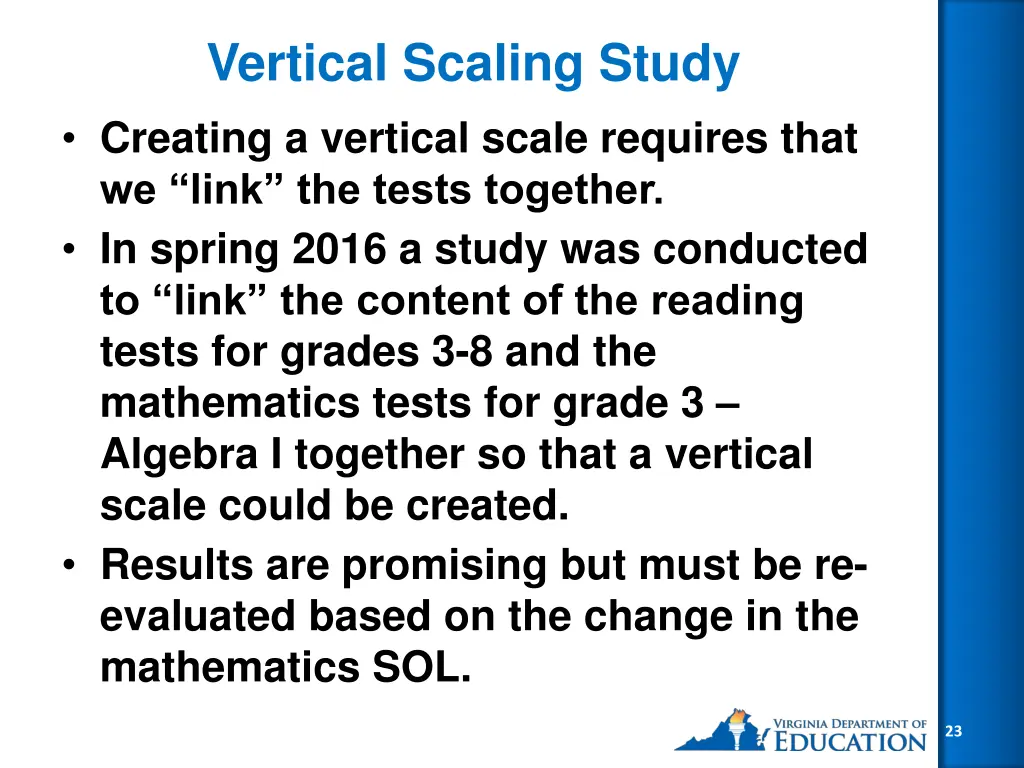 vertical scaling study creating a vertical scale