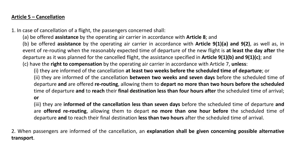 article 5 cancellation