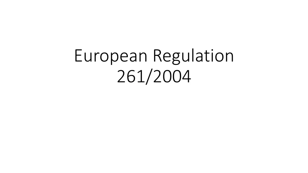 european regulation 261 2004