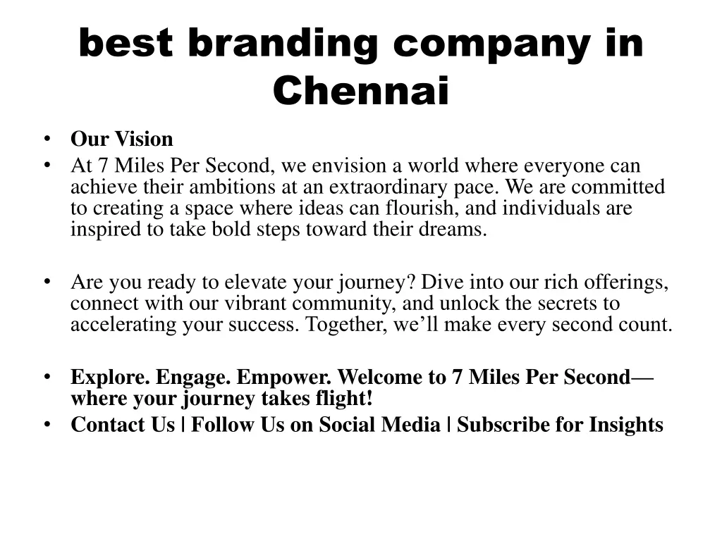 best branding company in chennai our vision