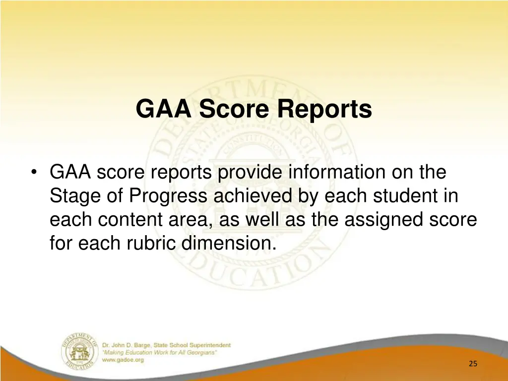 gaa score reports