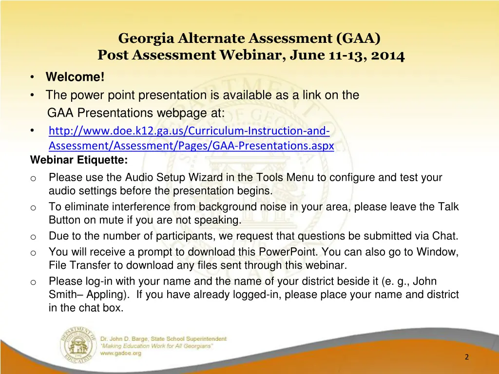 georgia alternate assessment gaa post assessment