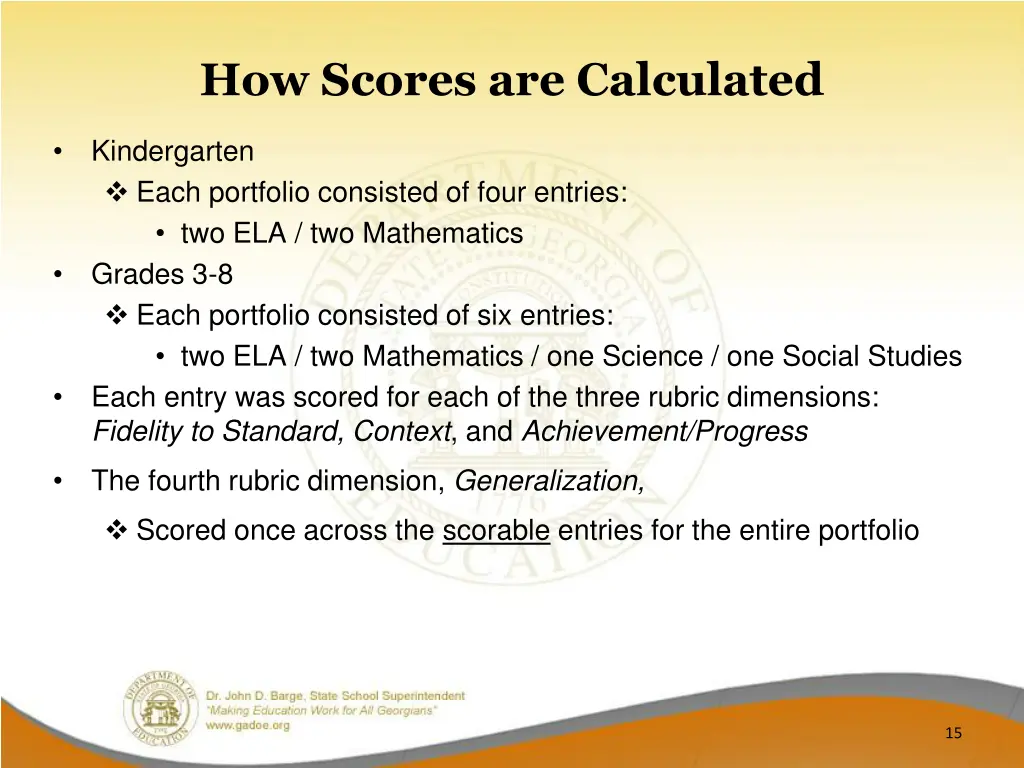 how scores are calculated