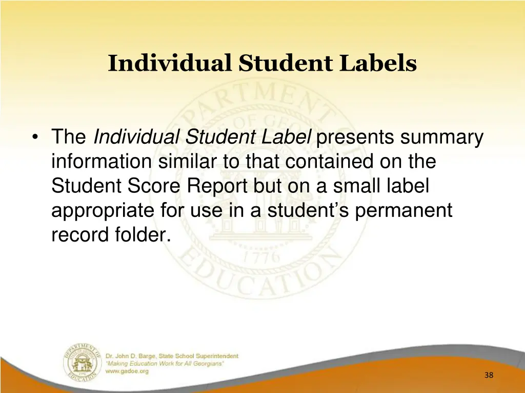 individual student labels