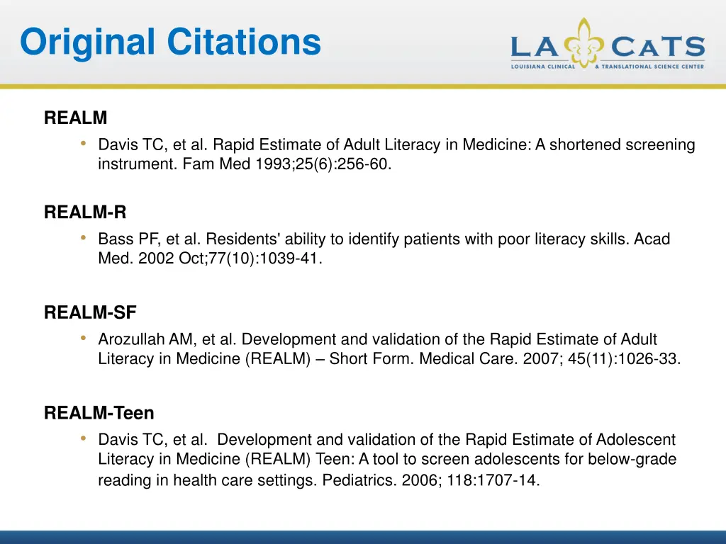 original citations