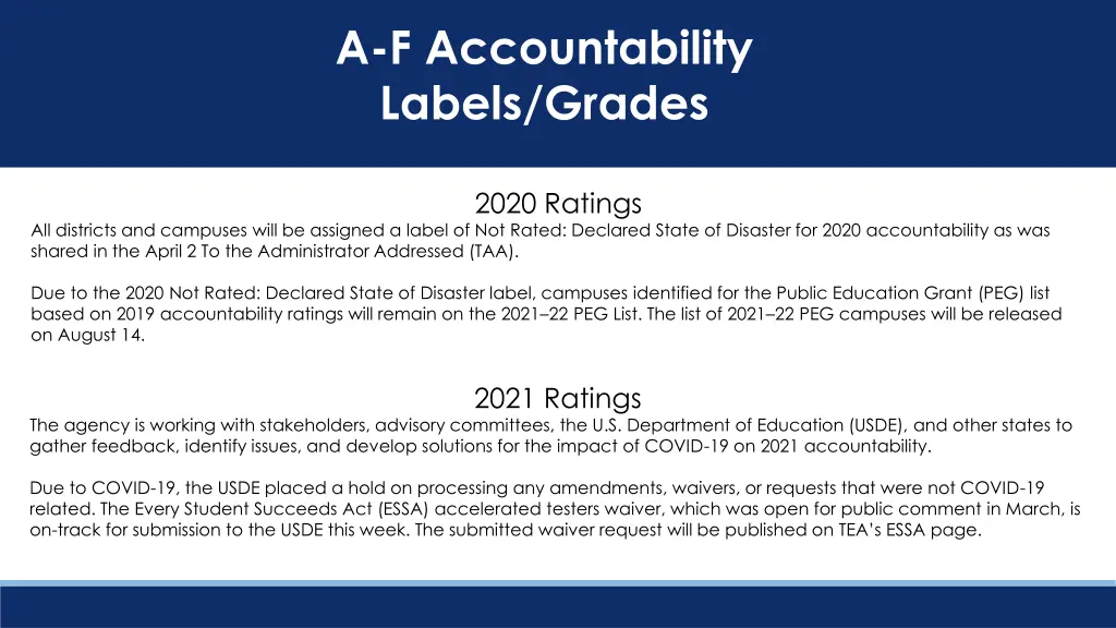 a f accountability labels grades