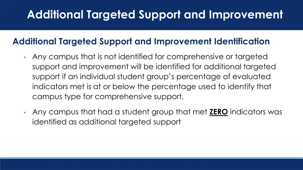 additional targeted support and improvement