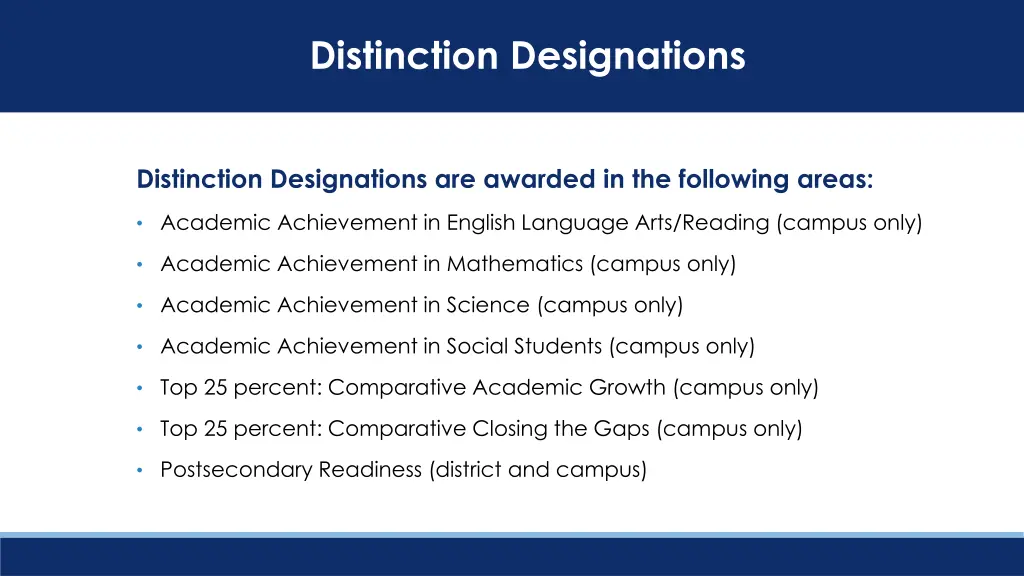 distinction designations