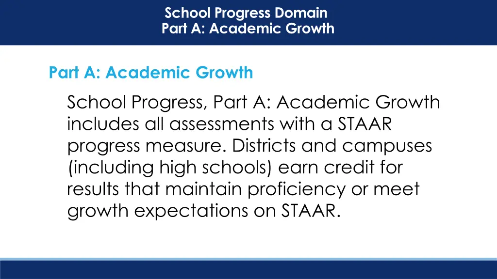 school progress domain part a academic growth