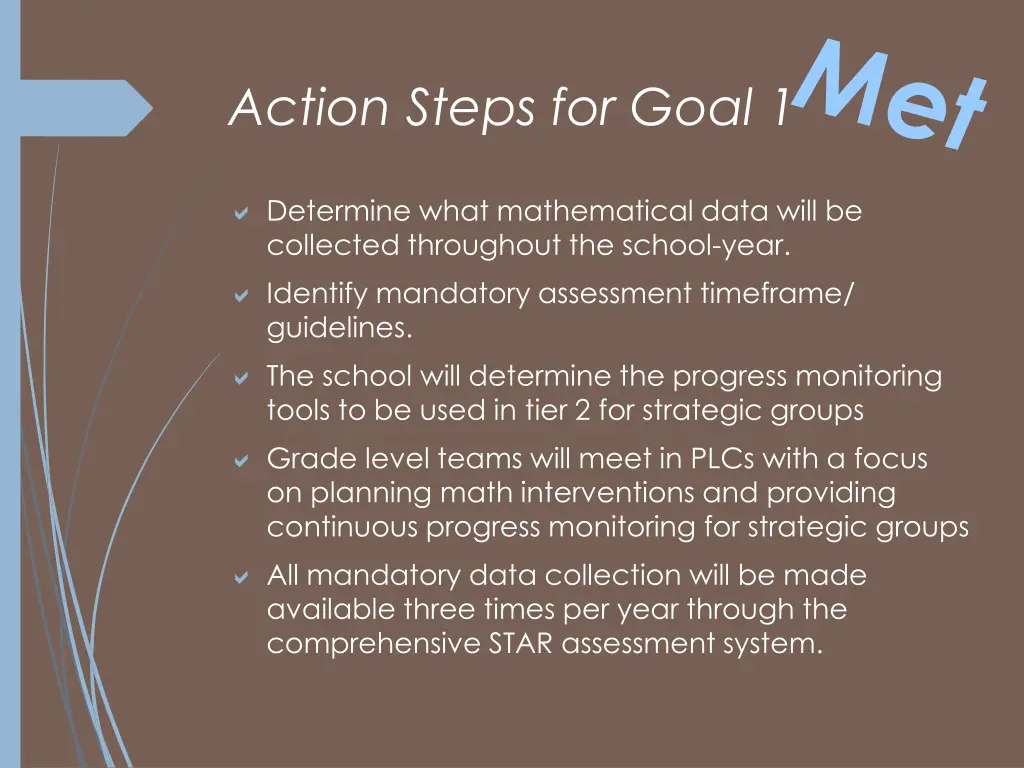 action steps for goal 1 1