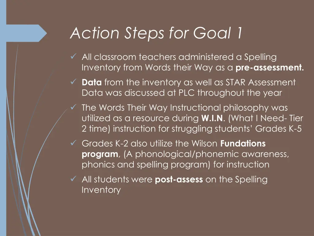 action steps for goal 1 3