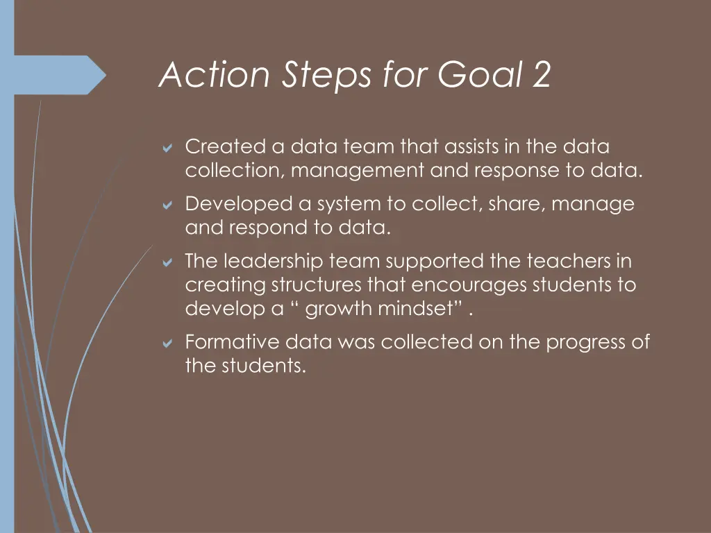 action steps for goal 2 5