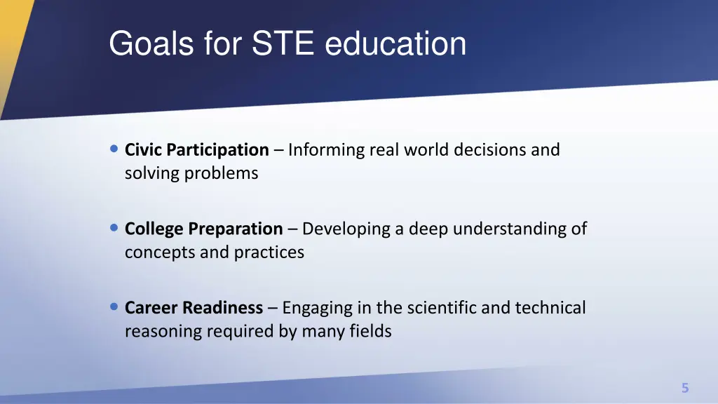 goals for ste education