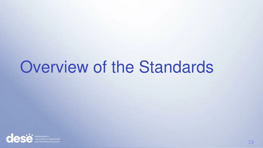 overview of the standards