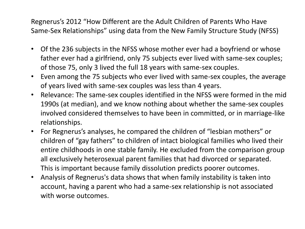 regnerus s 2012 how different are the adult