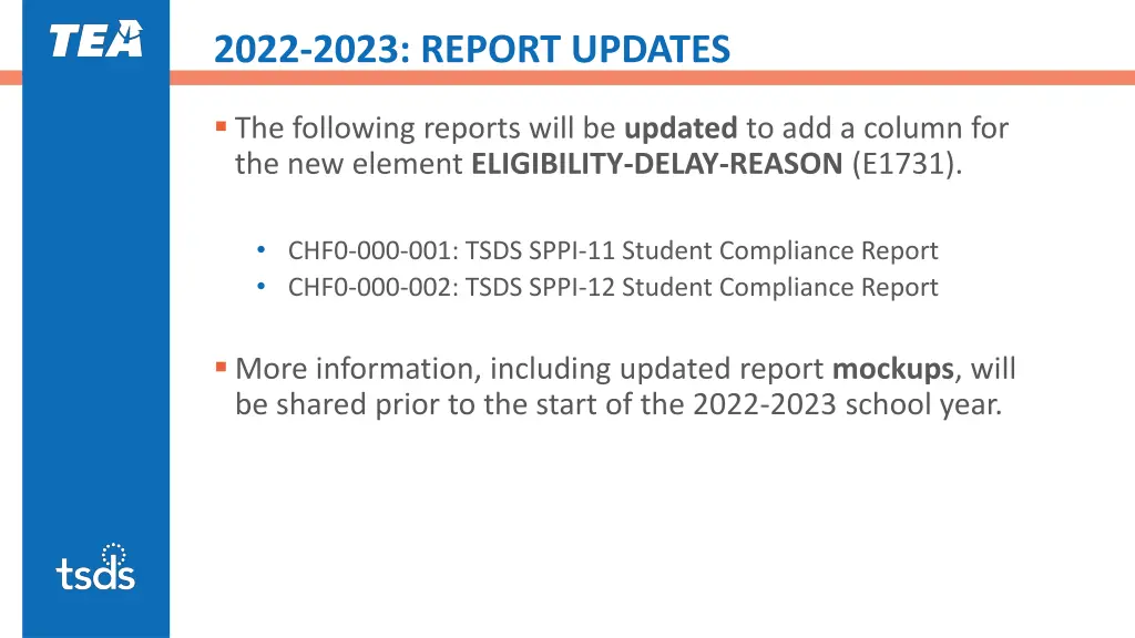 2022 2023 report updates