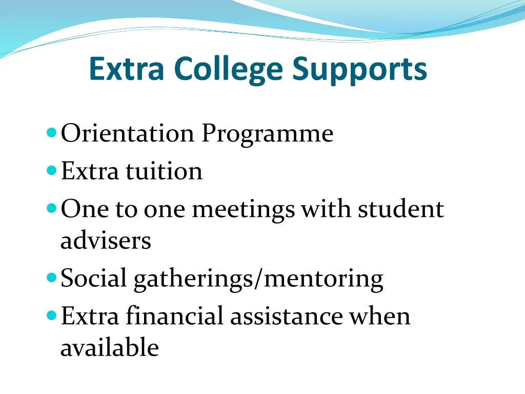 extra college supports