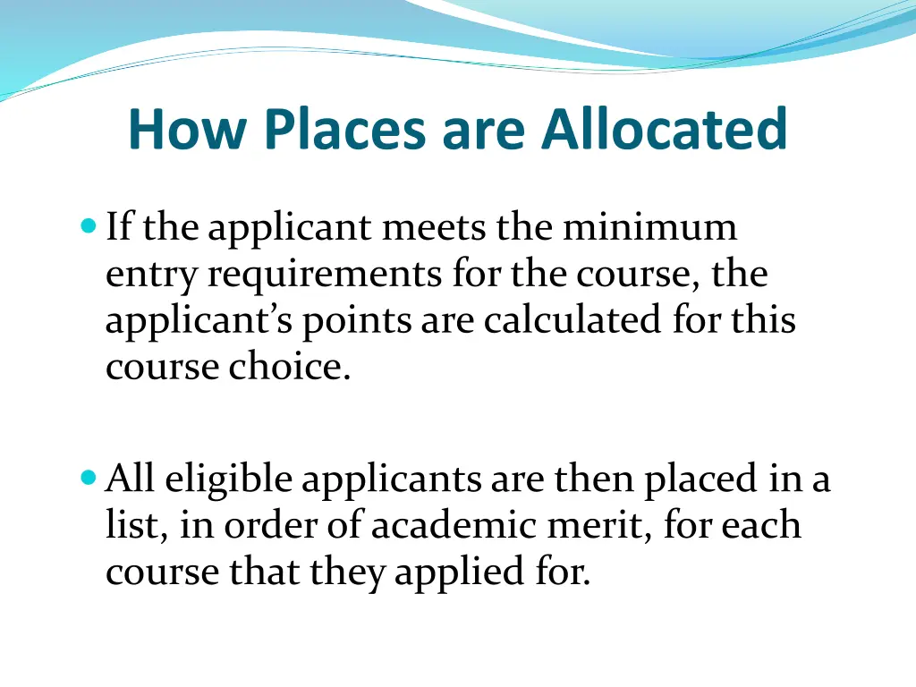 how places are allocated 1