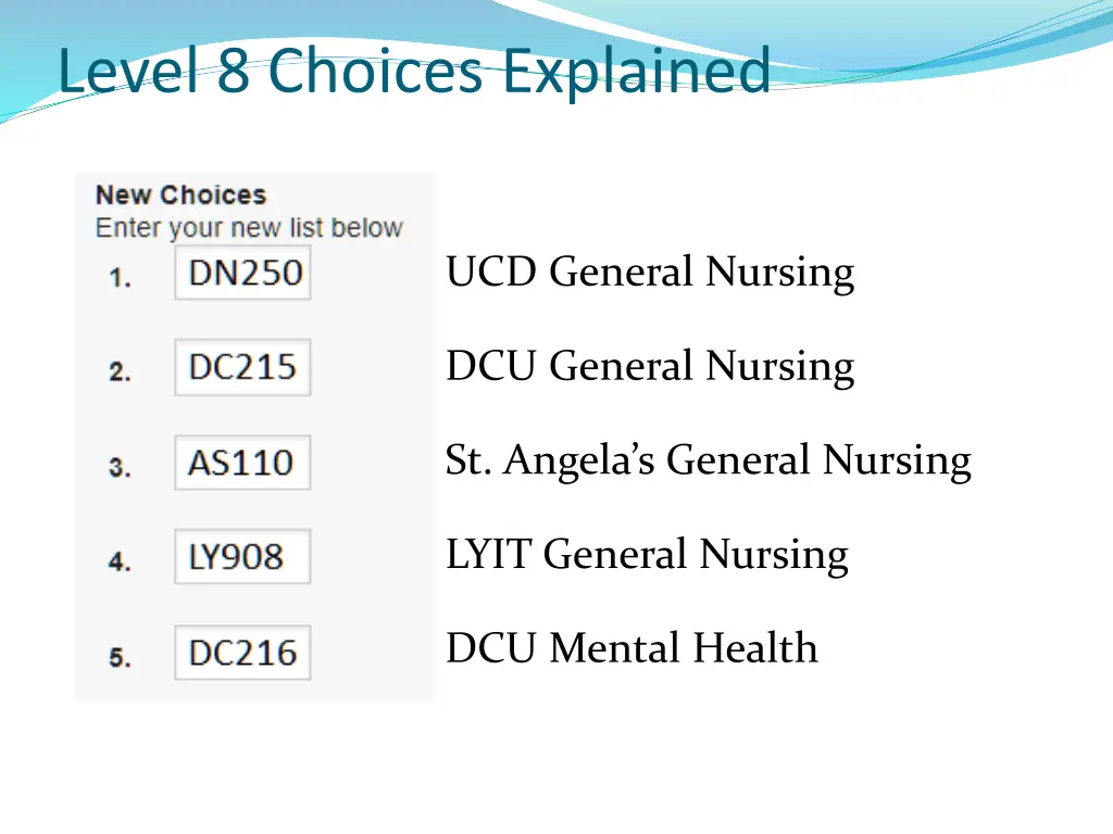 level 8 choices explained