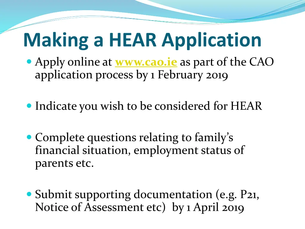 making a hear application apply online