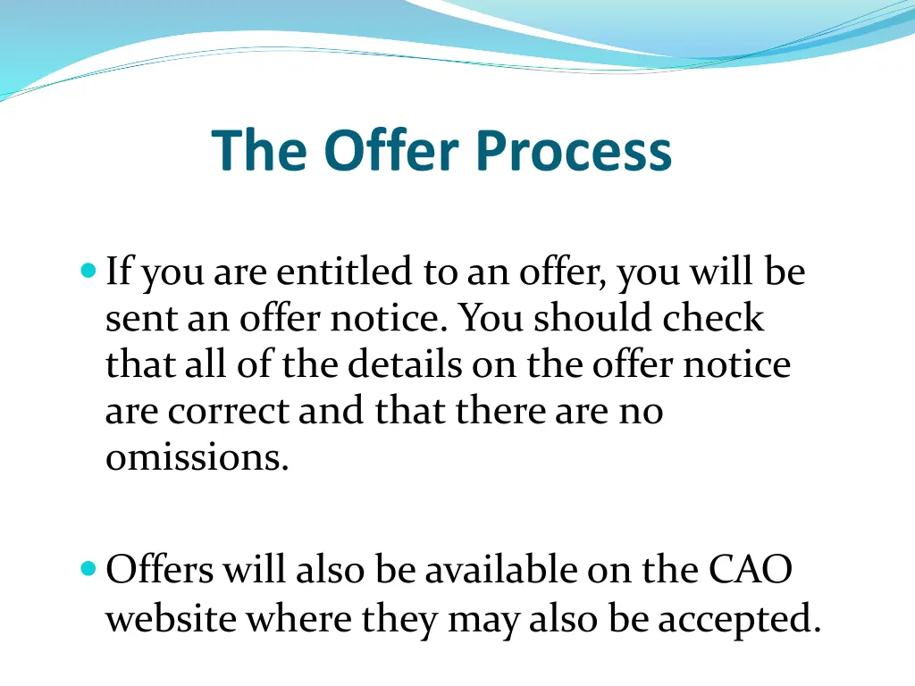 the offer process 1