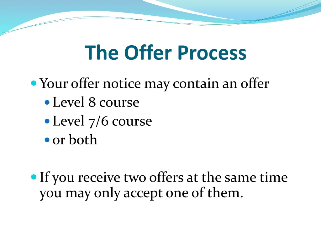 the offer process 2