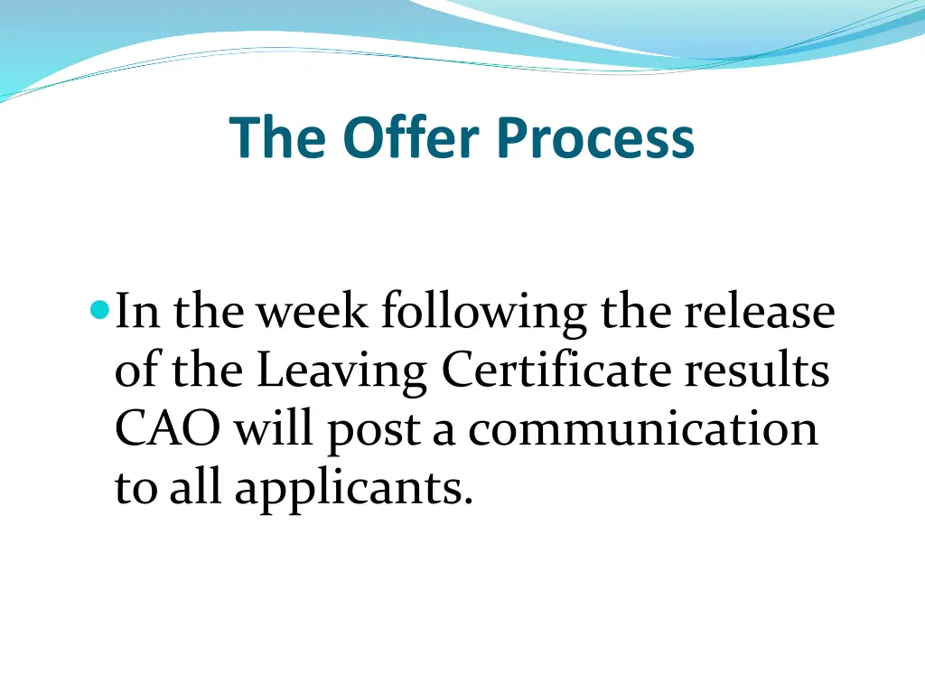 the offer process