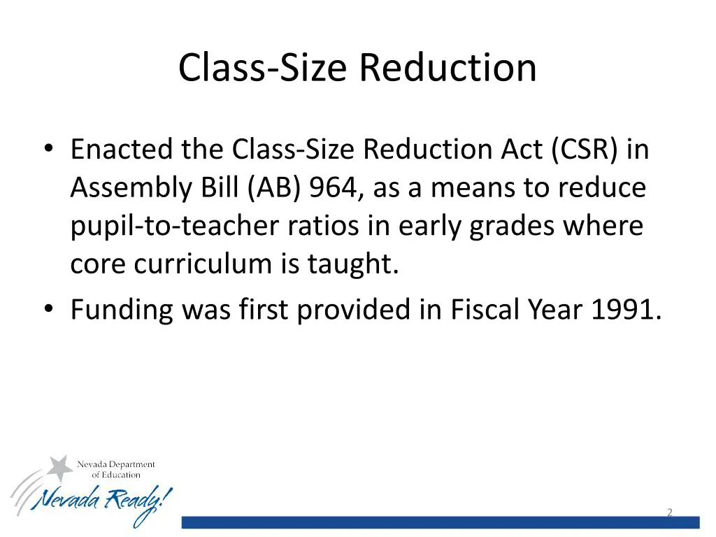 class size reduction