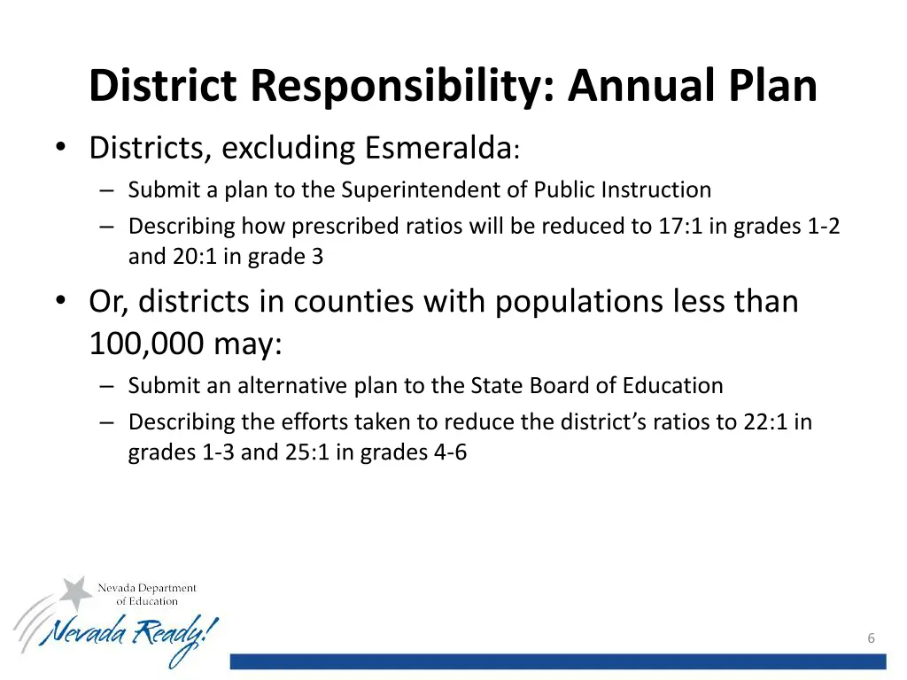 district responsibility annual plan districts