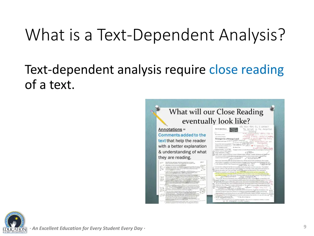 what is a text dependent analysis