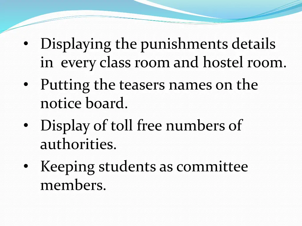 displaying the punishments details in every class