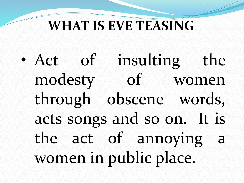 what is eve teasing