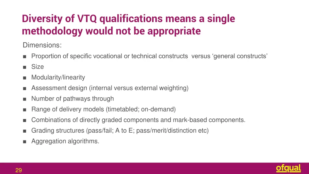 diversity of vtq qualifications means a single