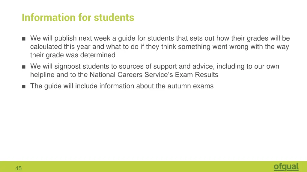 information for students