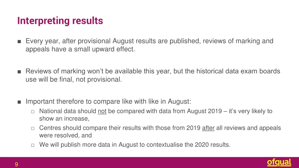 interpreting results