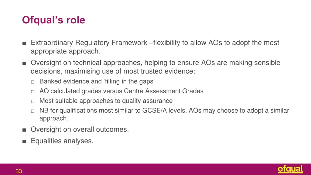 ofqual s role