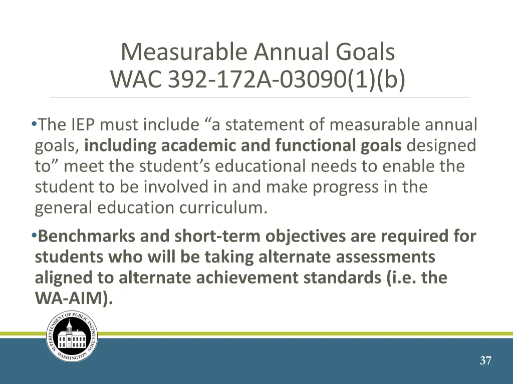 measurable annual goals wac 392 172a 03090 1 b