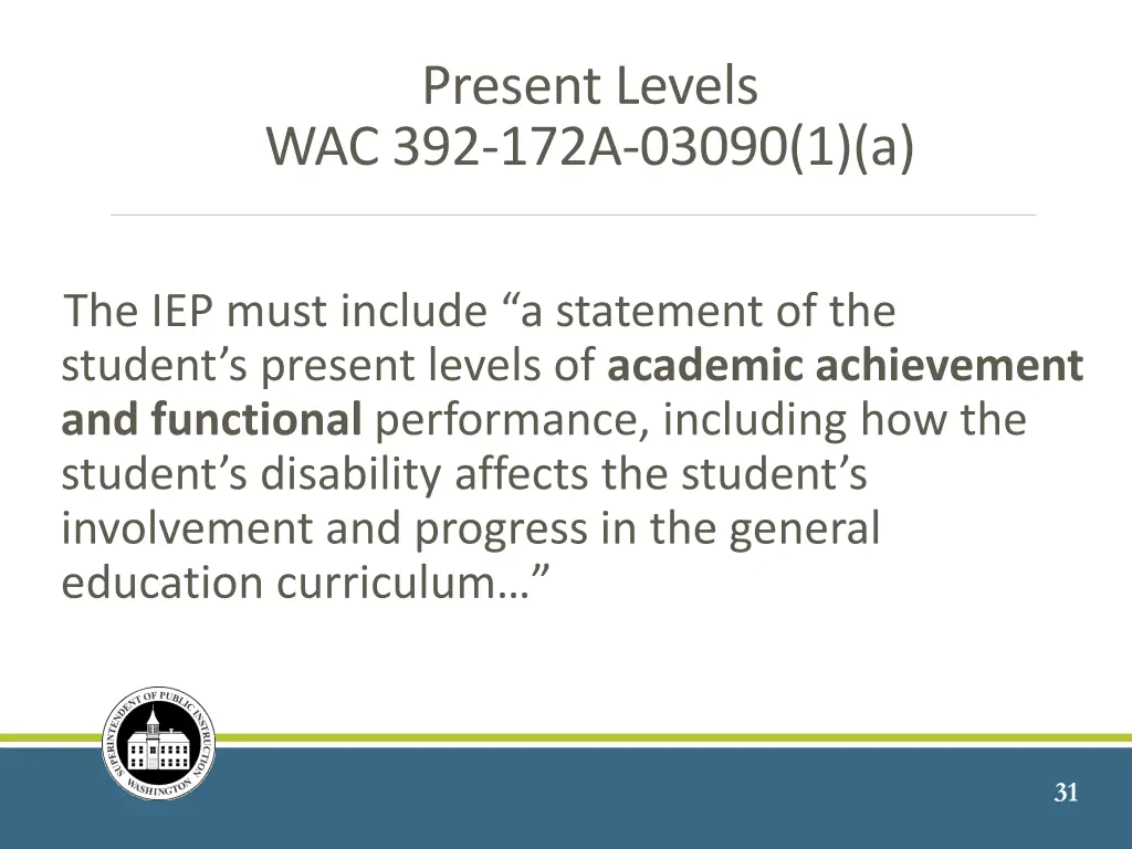 present levels wac 392 172a 03090 1 a