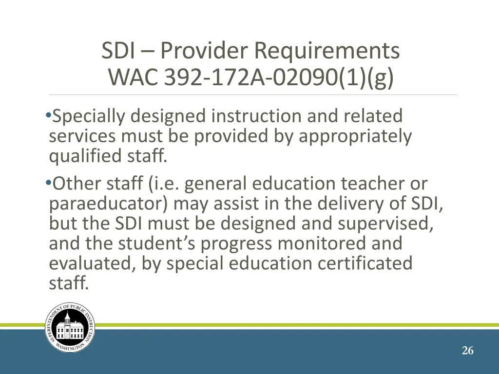 sdi provider requirements wac 392 172a 02090 1 g