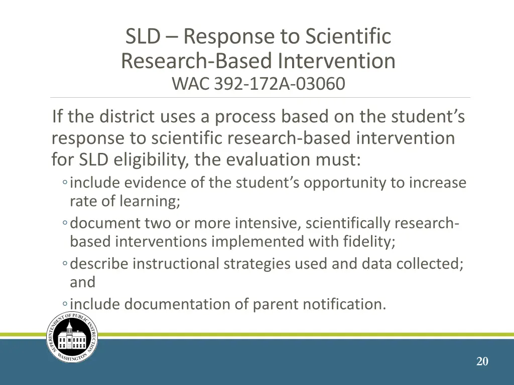 sld response to scientific research based