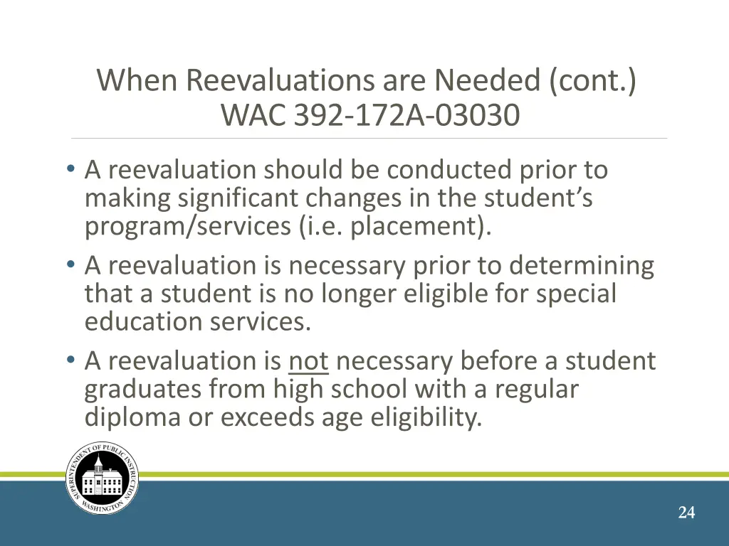 when reevaluations are needed cont wac 392 172a