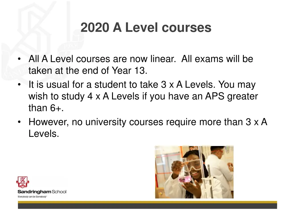 2020 a level courses