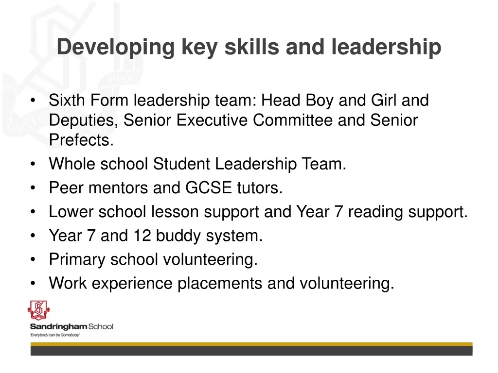 developing key skills and leadership