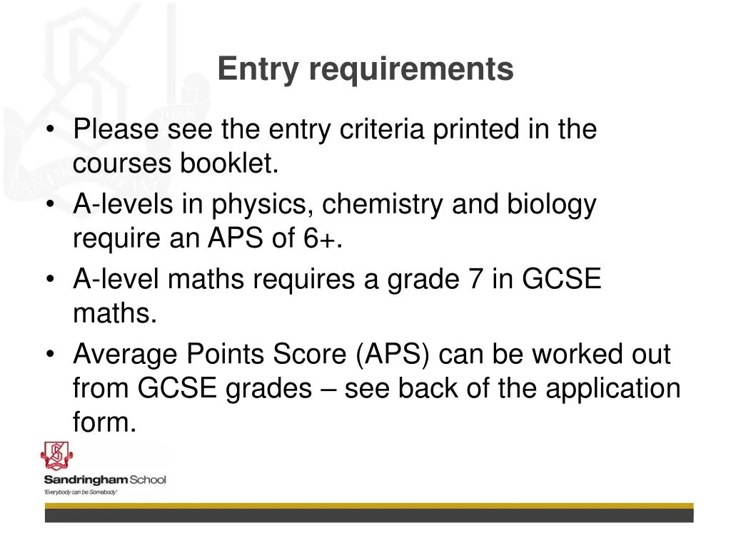 entry requirements