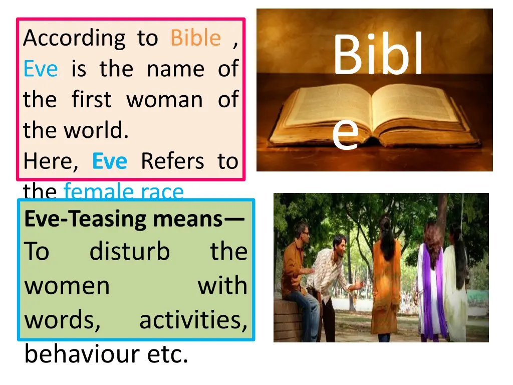 according to bible eve is the name of the first