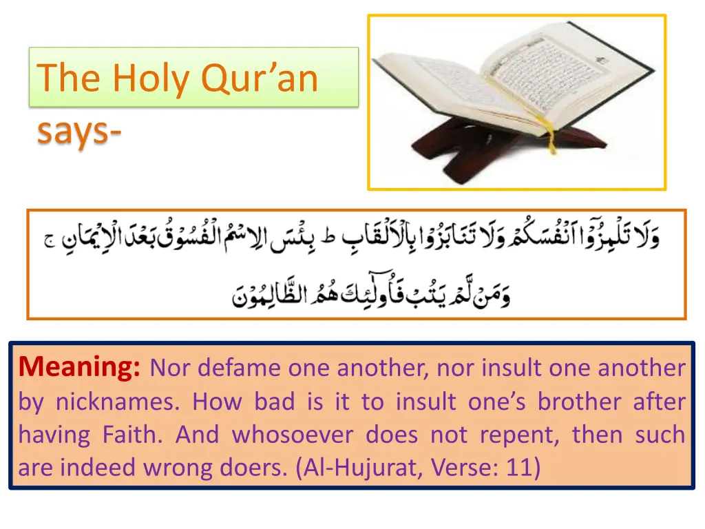 the holy qur an says