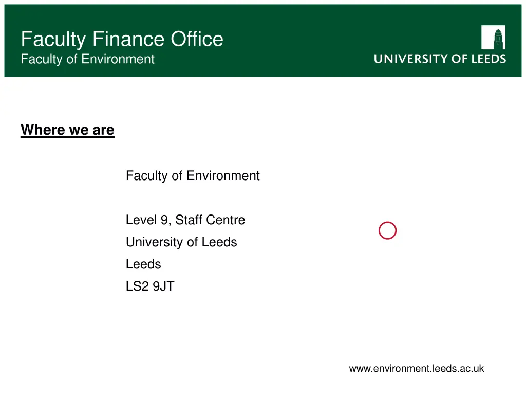 faculty finance office faculty of environment 2