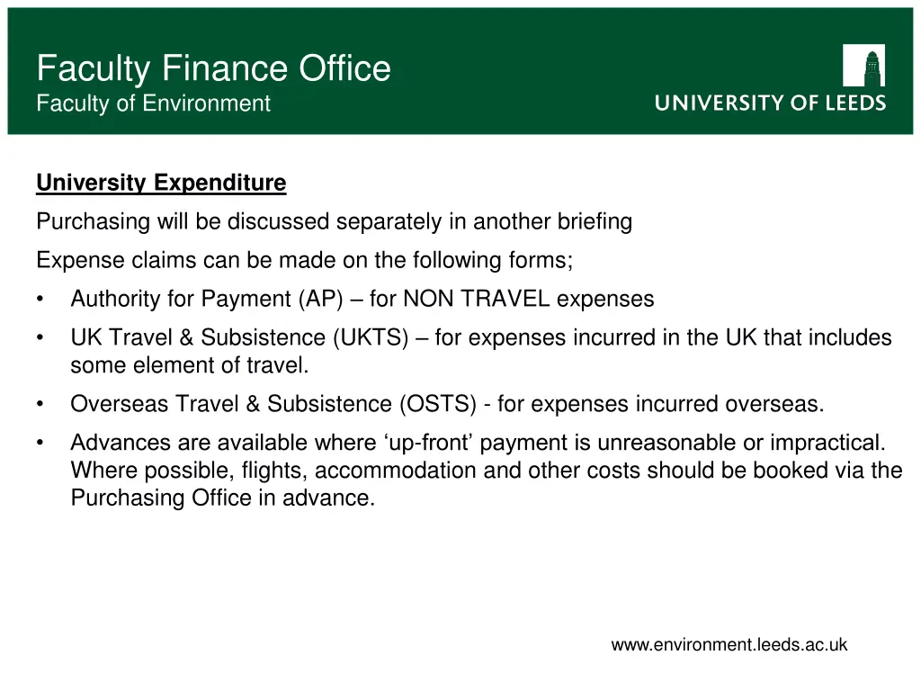 faculty finance office faculty of environment 6