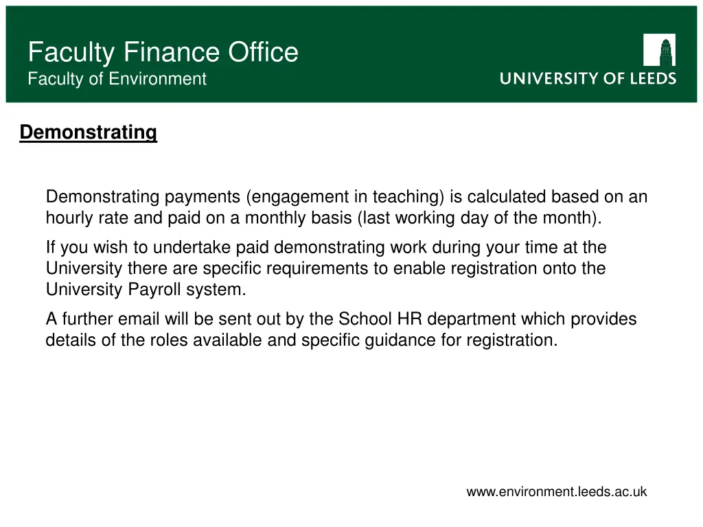 faculty finance office faculty of environment 8