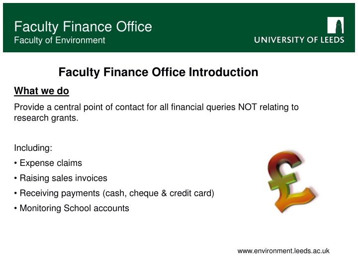 faculty finance office faculty of environment